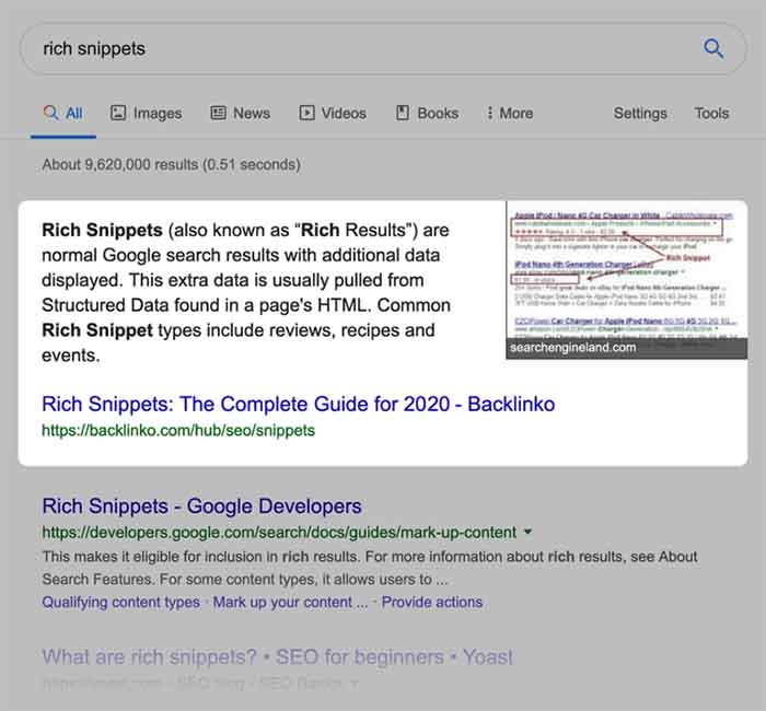 Loại Featured Snippets hộp định nghĩa