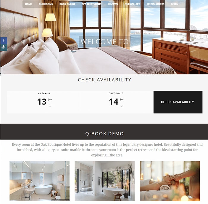 mẫu giao diện website khách sạn
