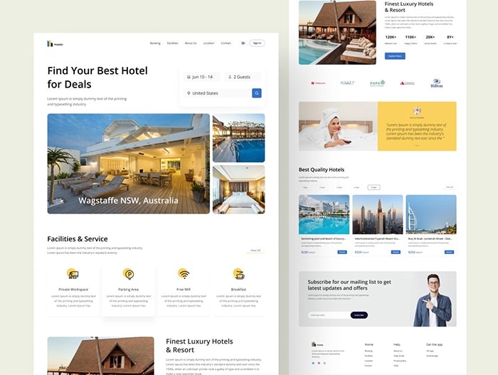mẫu website khách sạn