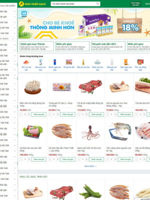 Theme wordpress bách hóa xanh cao cấp