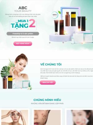 Theme WordPress Landing page mỹ phẩm