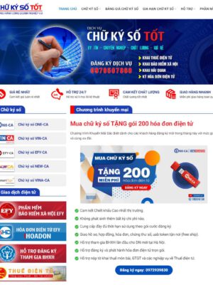 Theme wordpress dịch vụ chữ ký số