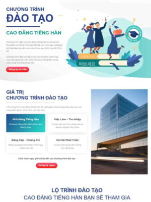 Theme WordPress Landing page đào tạo tiếng Hàn
