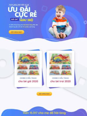 Theme WordPress Landing page đồ chơi xếp hình