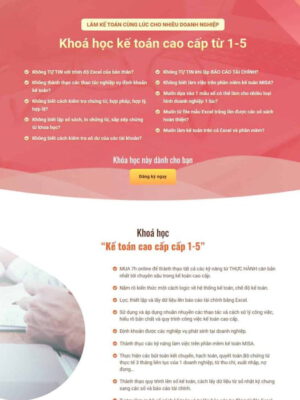 Theme WordPress landing page khóa học kế toán
