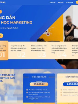 Theme wordpress landing page khóa học marketing