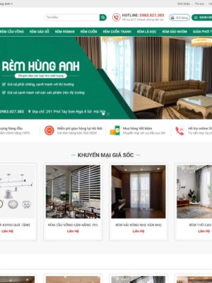 Theme wordpress bán rèm cửa, manh rèm