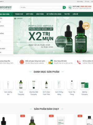 Mẫu website bán mỹ phẩm đẹp