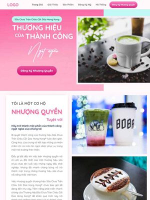 Theme WordPress Landing page nhượng quyền trà sữa