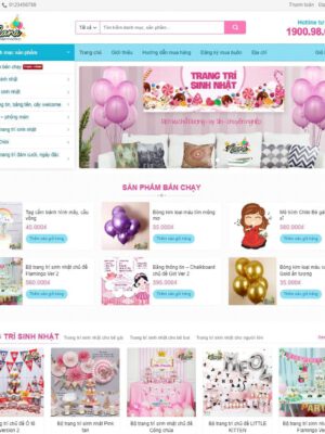 Theme wordpress bán đồ trang trí sinh nhật, tiệc cưới, party