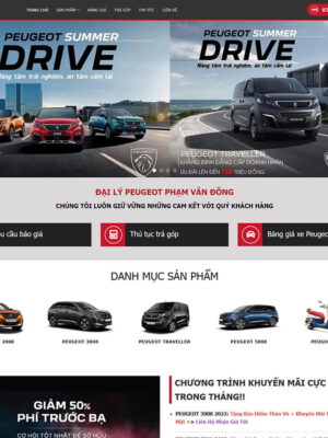 Theme wordpress bán xe Peugeot