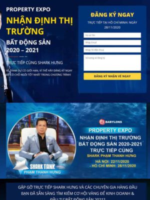 Theme WordPress Landing page tọa đàm shark Hưng