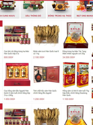 Mẫu theme wordpress bán nhân sâm đẹp