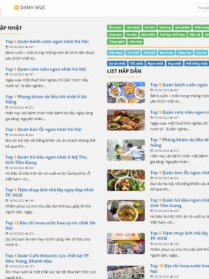 Theme wordpress đánh giá giống Toplist
