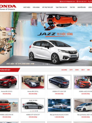 Theme wordpress bán ô tô Honda