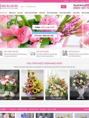 Theme wordpress giới thiệu sản phẩm hoa tươi.
