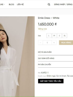 Theme wordpress thời trang - Trang chi tiết