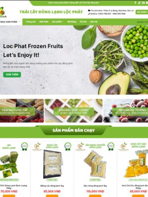 Theme wordpress bán trái cây đông lạnh, thực phẩm sạch