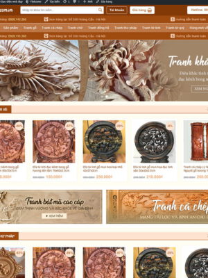 theme wordpress bán tranh gỗ