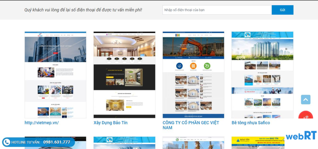 Thiết kế website xây dựng chuyên nghiệp